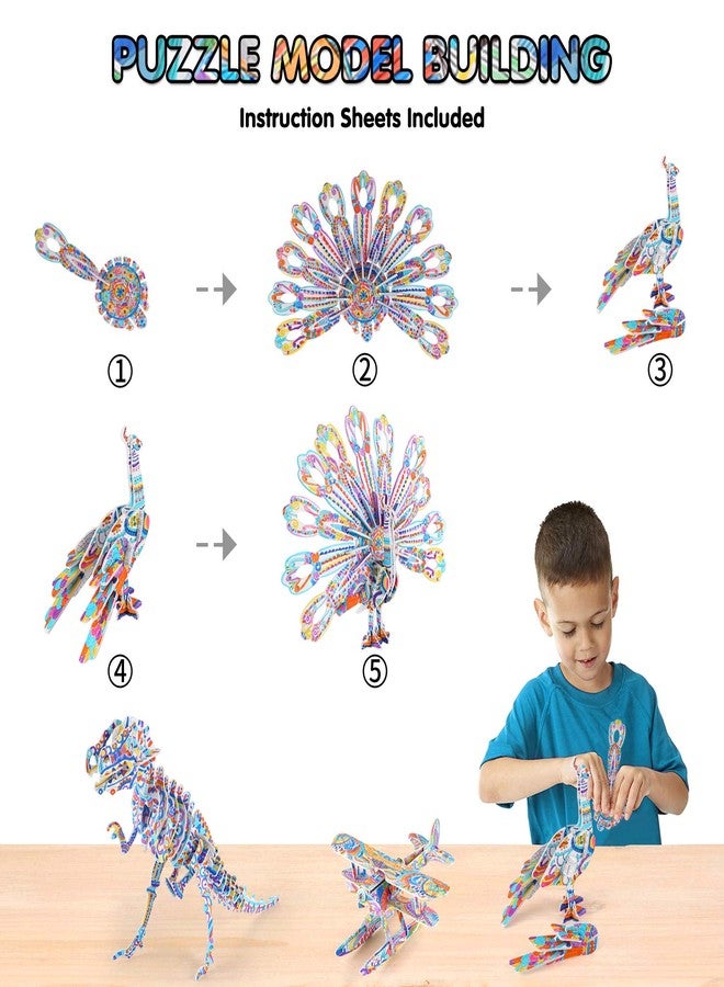 BEARUN 3D Coloring Puzzle Set, Arts and Crafts for Girls and Boys Age 6 7 8 9 10 11 12 Year Old, Fun Educational Painting Crafts Kit with Supplies for Kids, Birthday Toy Gift for Kids - Image 3